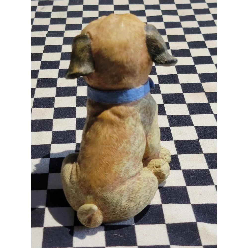 Pug Dog‎ Figurine Blue Collar Bone Charm Plastic Resin Puppy Decor 6 Inch